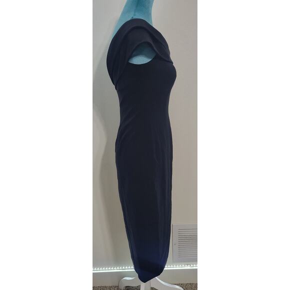 Jay Godfrey Dress Womens Size 2 Midi Black Dress Elegant Formal Sexy Goth Biker - Picture 5 of 13